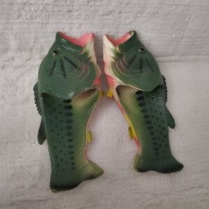 Mens Novelty Green Fish Flop Sandals